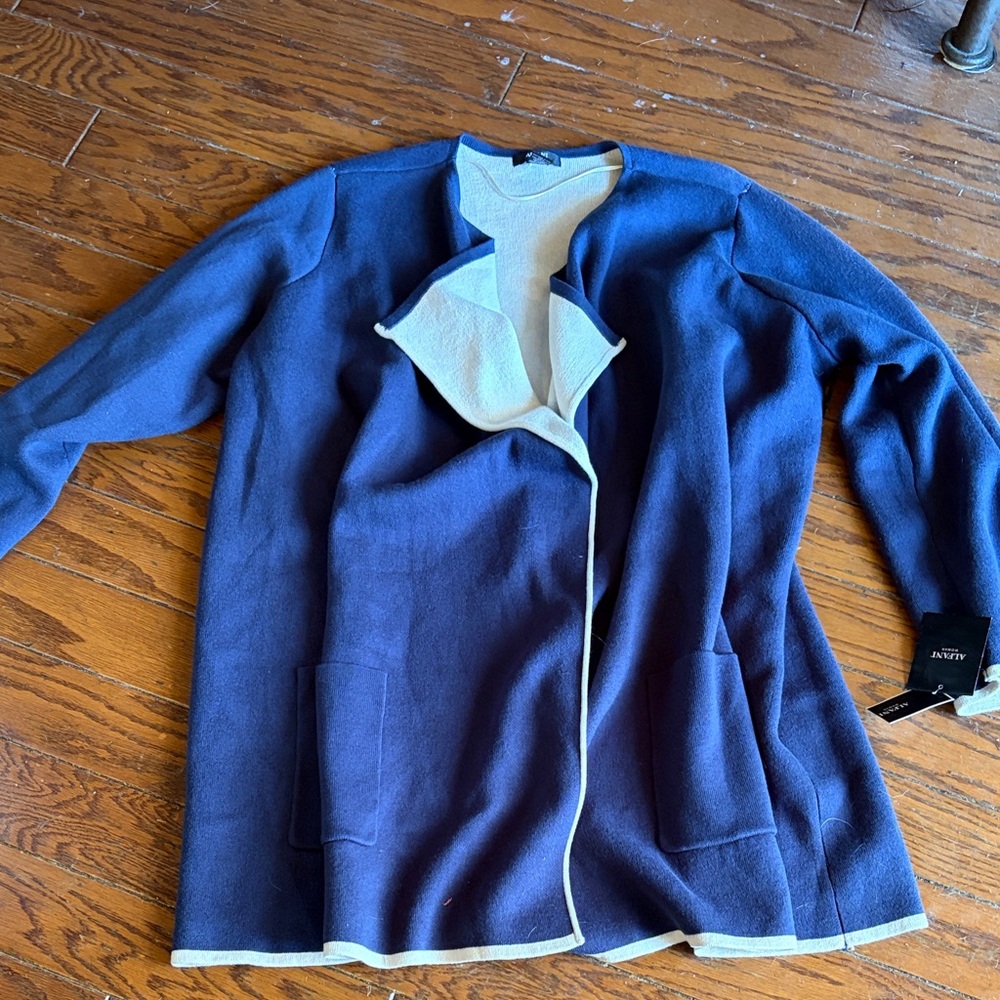 Alfani Reversible Navy Jacket with Cream Trim